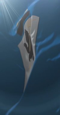 Yaroslavl şehrinin bayrağı. - Rusya. Döngü. 4K Dikey