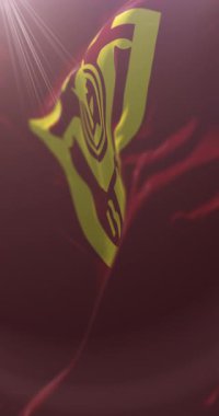 Sırbistan 'ın Krusevac bayrağı. Döngü. 4K Dikey