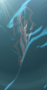 Sırbistan 'ın Novi Sad bayrağı. Döngü. 4K Dikey