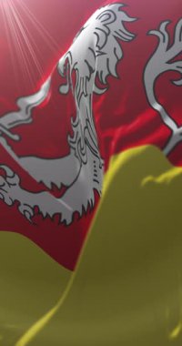 Anenii Noi Bölgesi bayrağı, Moldova. Döngü. 4K Dikey