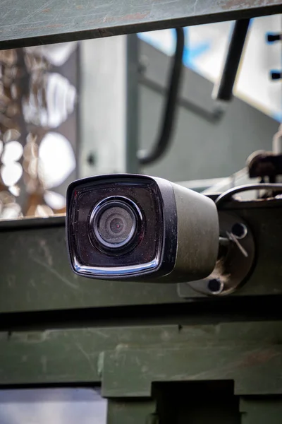 Eine Videokamera Auf Einem Militärfahrzeug Zur Überprüfung Und Überwachung — Stockfoto