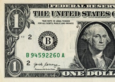 Tasarım amaçlı 1 dolarlık banknot. Amerika Birleşik Devletleri 'nin parası..
