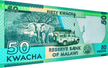 50 kwacha Malawi banknotu, Kasungu Milli Parkı 'nın resmi, tasarım için. Malavi 'nin Parası.