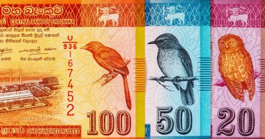 Sri Lanka parası. Çeşitli Sri Lanka kağıt banknotları