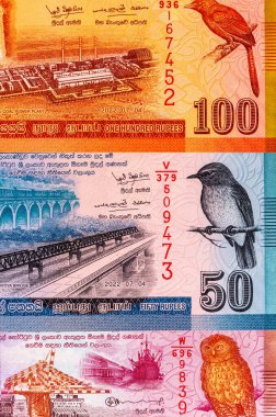 Sri Lanka parası. Çeşitli Sri Lanka kağıt banknotları