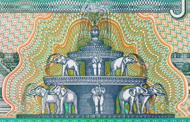 1994 'te Myanmar' da 20 Kyats banknotunun bir parçası. Asya ve Myanmar 'ın kağıt parası.