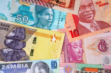 Afrika 'nın parası. Afrika ülkelerinin kağıt banknotları.