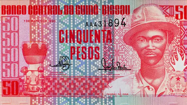50 peso Gine-Bissau, Pansau Na Isna 'nın portresi. Gine-Bissau 'nun kağıt parası..