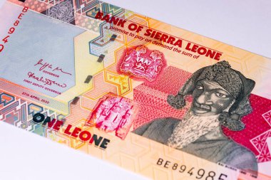 Banknote 1 Leone 2022, Sierra Leone ve Bai Bure resmi. Sierra Leone 'nin parası.