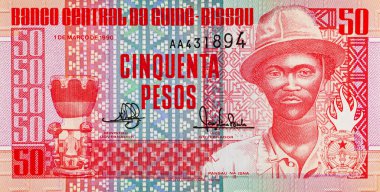50 peso Gine-Bissau, Pansau Na Isna 'nın portresi. Gine-Bissau 'nun kağıt parası..