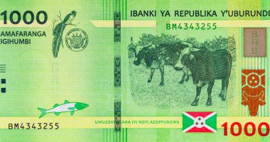 1000 Frank Burundi, 2021. Burundi Cumhuriyeti Ulusal Para Birimi