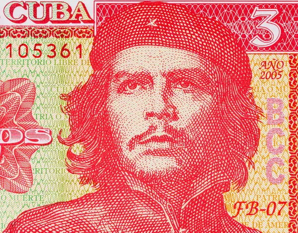Ernesto Che Guevara 'nın portresiyle Küba' dan 3 peso. Küba 'nın antika parası