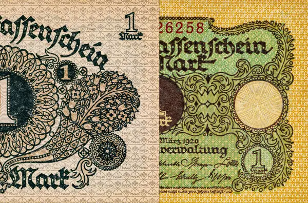 1 Alman mark 1920. Almanya 'nın eski kağıt parası.