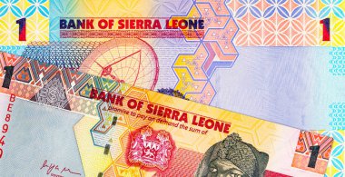 Banknote 1: Leone Sierra Leone telekomünikasyon uydu anteni görüntüsü. Para Sierra Leone
