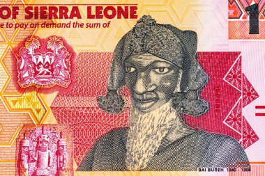 Banknote 1 Leone 2022, Sierra Leone ve Bai Bure resmi. Sierra Leone 'nin parası.
