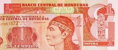 1 Lempira banknotu Honduras, 2014, tasarımcılar için bir parça. - Evet. Honduras parası.