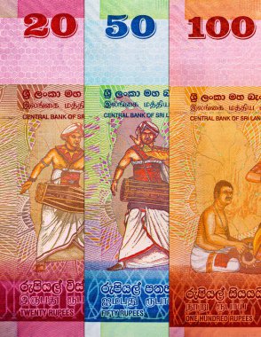 Banknote 20 rupi Sri Lanka, tasarım için parça. Sri Lanka 'nın Parası