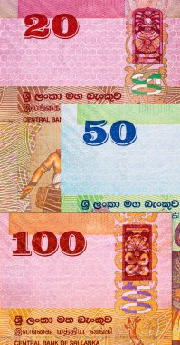 Banknote 20 rupi Sri Lanka, tasarım için parça. Sri Lanka 'nın Parası