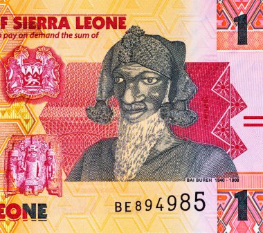 Banknote 1 Leone 2022, Sierra Leone ve Bai Bure resmi. Sierra Leone 'nin parası.