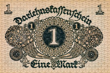 1 Alman mark 1920. Almanya 'nın eski kağıt parası.
