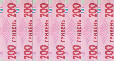 Ukrayna 'nın 200 Hryvnia banknotunda Lutsk Kalesi resmi var. Ukrayna 'nın kağıt parası.