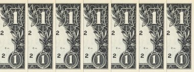 Kağıt banknotların klasik unsurları. Bonistikler. Tasarım amaçlı 1 Amerikan doları banknotunun bir parçası. Amerika Birleşik Devletleri