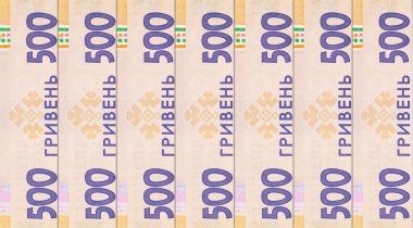 Ukrayna banknotu Kyiv-Mohyla Akademisi 'nin resmine sahip 500 Hryvnia. Ukrayna 'nın kağıt parası.