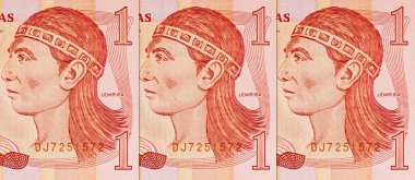 1 Lempira banknotu Honduras, 2014, tasarımcılar için bir parça. - Evet. Honduras parası.