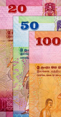 Banknote 20 rupi Sri Lanka, tasarım için parça. Sri Lanka 'nın Parası