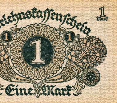 1 Alman mark 1920. Almanya 'nın eski kağıt parası.