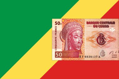 Tasarım için 50 Kongo frangı banknotu. Afrika ve Kongo 'nun kağıt parası..