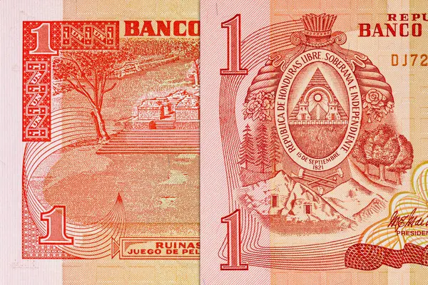 1 Lempira banknotu Honduras, 2014, tasarımcılar için bir parça. - Evet. Honduras parası.