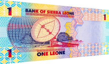 Banknote 1: Leone Sierra Leone telekomünikasyon uydu anteni görüntüsü. Para Sierra Leone