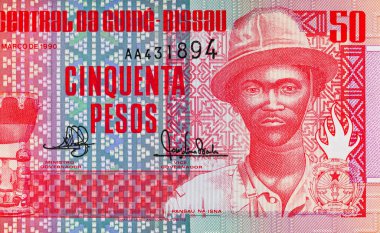 50 peso Gine-Bissau, Pansau Na Isna 'nın portresi. Gine-Bissau 'nun kağıt parası..