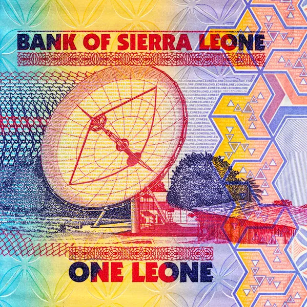 Banknote 1: Leone Sierra Leone telekomünikasyon uydu anteni görüntüsü. Para Sierra Leone