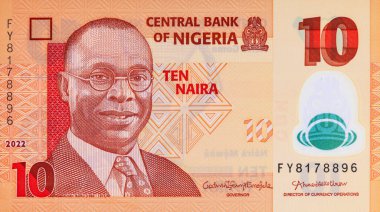 10 Naira Nijerya, 2019. Polimer parası. Nijerya ve Afrika 'nın parası.