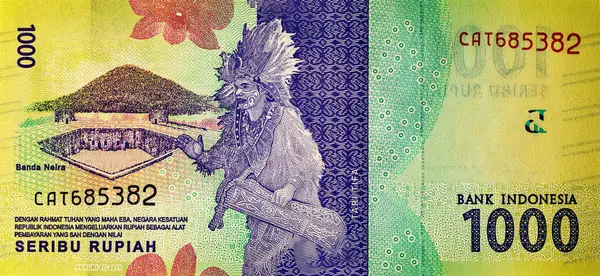 Banknote 1000 rupiah Endonezya, tasarım için parça. Endonezya 'nın parası