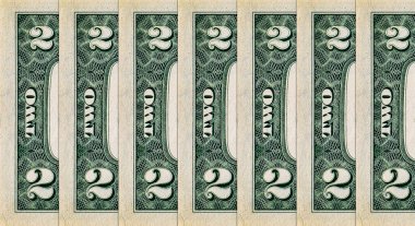 Amerika 'nın 2 dolarlık banknotu. Amerika 'nın kağıt parası. Doların bir parçası