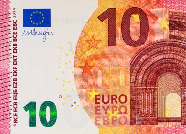 Tasarımcılar için 10 avroluk banknot. Avrupa Birliği ve Avrupa 'nın parası.