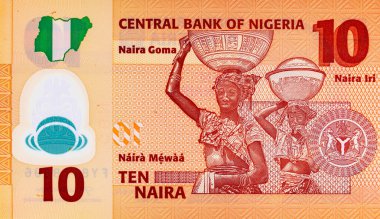 10 Naira Nijerya, 2019. Polimer parası. Nijerya ve Afrika 'nın parası.