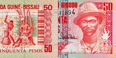 50 peso Gine-Bissau, Pansau Na Isna 'nın portresi. Gine-Bissau 'nun kağıt parası..
