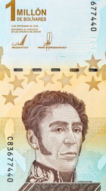 Venezuela 'nın 1000.000 Bolivaresi. Bir milyonluk banknotlar. Venezuela 'nın parası