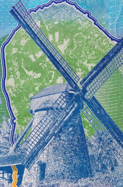 2 Dolar Barbados 2022, Morgan Lewis Windmill 'in görüntüsüyle. Polimer parası Barbados.