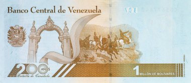 Venezuela 'nın 1000.000 Bolivaresi. Bir milyonluk banknotlar. Venezuela 'nın parası