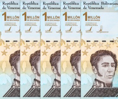 Venezuela 'nın 1000.000 Bolivaresi. Bir milyonluk banknotlar. Venezuela 'nın parası