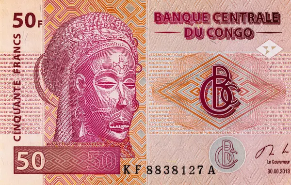 Tasarım için 50 Kongo frangı banknotu. Afrika ve Kongo 'nun kağıt parası..
