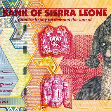 Banknote 1 Leone 2022, Sierra Leone ve Bai Bure resmi. Sierra Leone 'nin parası.