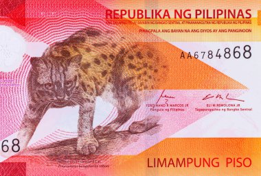 50 Piso Filipinler, Yeni Polymer Note 2025 Visayan Leoparı ile. Filipin Parası