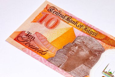 Firavun 2. Ramses ve piramitlerin görüntüsüyle Mısır 'ı 10 Pound. Mısır 'ın polimer parası