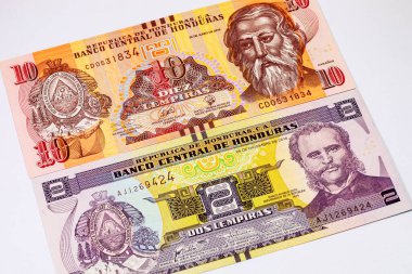 Honduras 'ın kağıt parası. Tasarım için para arkaplanı.